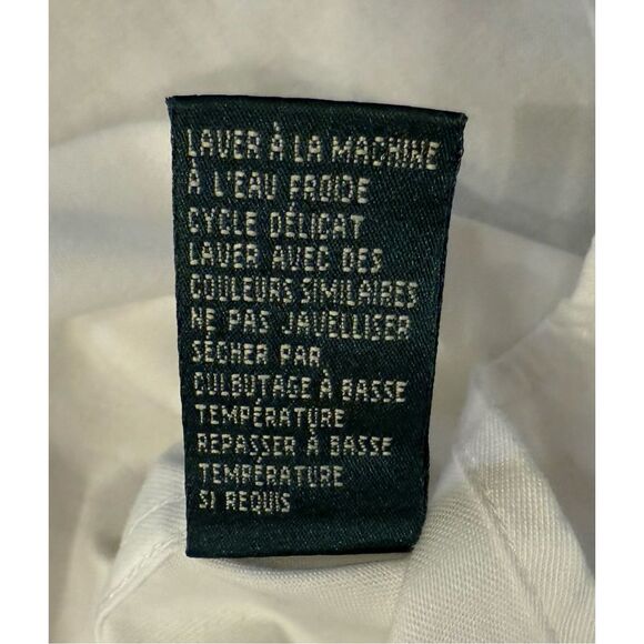 Lauren Ralph Lauren Camp Safari Shirt White Sz. M Button Front Pockets Epilets - Picture 10 of 10